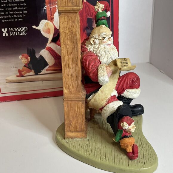 1995 Howard Miller Clock Santa Figurine Limited Edition CHECKIN IT TWICE - Picture 7 of 12